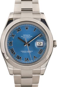 Rolex Datejust 41 Ref 116300 Blue Roman