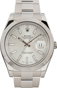 Rolex Datejust II 116300 Silver Superluminova Dial