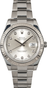 Rolex Datejust II Ref. 116334 Silver Diamond Dial