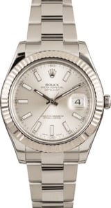 Men's Rolex 116334 SSO Datejust Silver Dial