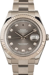 Rolex Datejust 41MM Stainless Steel, Oyster Band Diamond Dial, Rolex Papers (2013)