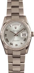 Used Rolex Day-Date 118209 Rhodium Dial 18k White Gold