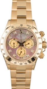 Rolex Daytona 116528 Black Mother of Pearl Dial with Diamonds