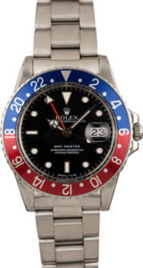 Pre-Owned Rolex Pepsi GMT-Master 16750 Black Dial