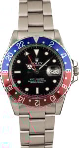 Used Rolex Steel GMT-Master 16750 Pepsi Bezel Insert tt