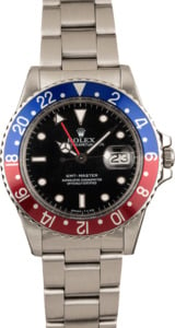 Used Rolex Steel GMT-Master 16750 Pepsi Bezel Insert tt