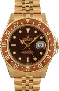 Rolex GMT-Master 16758 18k Yellow Gold