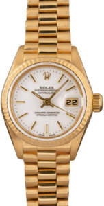 Ladies Rolex President 69138 White Dial