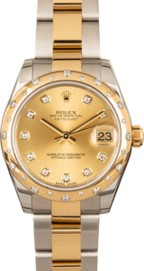 Rolex Datejust 178343 Champagne Dial with Diamond Bezel