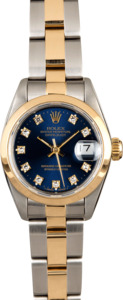 Ladies Rolex Datejust 69163 Blue Diamond Dial
