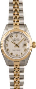 Ladies Rolex Datejust 79173 Ivory Pyramid Roman Dial