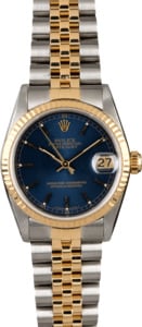 Mid-Size Rolex Datejust 68273 Blue Index Dial