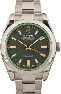 Rolex Milgauss 116400 Black Dial with Orange Accents