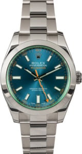 Rolex Milgauss 116400GV Green Crystal Blue Dial TT
