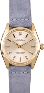 Rolex Oyster Perpetual 1002 Silver Dial with Yellow Gold Case