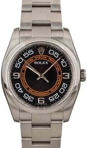 Rolex Oyster Perpetual 36MM Steel, Black Concentric Dial Rolex Box & Service Card (2008)