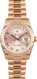 PreOwned Rolex President 118235 Day-Date Everose Gold