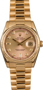 Pre-Owned Rolex 118238 President Pink Diamond Dial