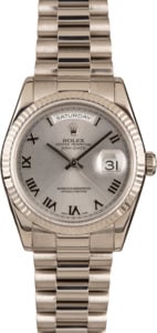 Pre-Owned Rolex President 118239 White Roman Dial