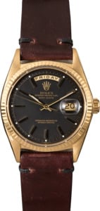 Rolex Day-Date 1803 Yellow Gold President Black Dial