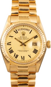 Authentic Rolex President 1803 Yellow Gold