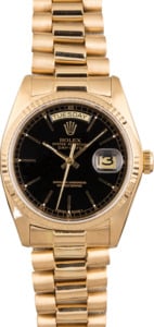 Used Rolex President 18038 Day-Date Black Dial