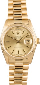 Pre Owned Rolex President 18038 Champagne Index Dial