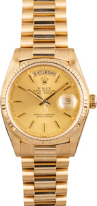 Pre Owned Rolex President 18038 Champagne Index Dial 36MM