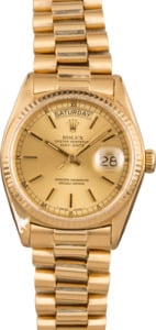 Pre-Owned Rolex President 18038 Champagne Dial Watch