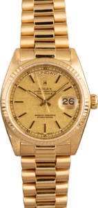 Used Rolex Day-Date 18038 Linen Dial 18K Gold President