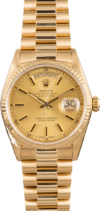 Pre Owned Rolex President 18038 Champagne Dial