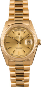 Pre-Owned Rolex 18038 President 18k Yellow Gold T