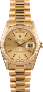 Pre Owned Rolex President 18238 Day-Date Fluted Bezel