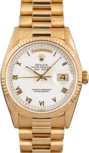 Rolex President 18238 White Roman Dial