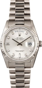 Rolex President 18239 White Gold with Diamond Dial