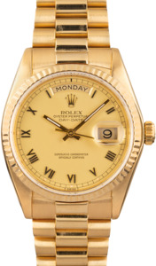 Rolex President Day-Date 18038 18k Yellow Gold