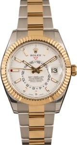Pre-Owned Rolex Two Tone Sky-Dweller 326933 White Dial