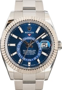 Used Stainless Steel Rolex Sky-Dweller Ref 336934 Blue Dial