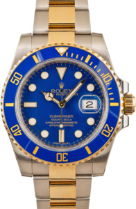 Certified Rolex Submariner 116613 Matte Blue Dial
