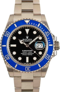 Rolex Submariner 41MM 18k White Gold, Oyster Bracelet Blue Ceramic Bezel, B&P (2022)