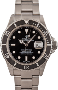 Pre Owned Rolex Submariner 16610T Black Dial