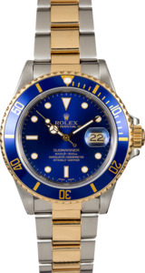 Blue Dial Rolex Submariner 16613 Two Tone Men's Watch