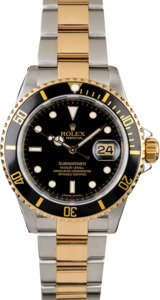 Rolex Submariner 16613 Serial Engraved with Gold-Thru Clasp