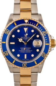 Mens Rolex Submariner 16613 Blue Dial