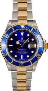 Rolex Submariner Blue 16613T Gold-Thru Clasp