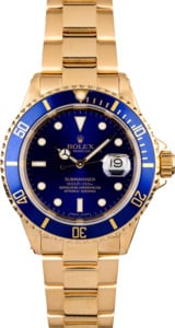 PreOwned Rolex Submariner 16618 Yellow Gold Oyster