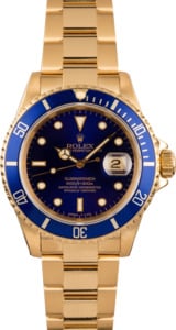 Pre Owned Rolex Submariner 16618 Blue Dial