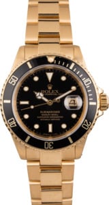 Pre Owned Rolex Submariner 16618 Yellow Gold Oyster Bracelet