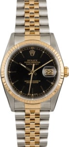 Pre Owned Rolex Two-Tone Datejust Black 16233