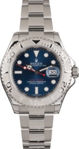 PreOwned Rolex Yacht-Master 116622 Blue Dial Platinum Bezel